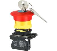 Bouton d'alimentation d'arrêt d'urgence XB4, bouton de sélection de e 22mm, bouton-poussoir de réinitialisation momentané autobloquant à 2/3 positions, 10A(1NO1NC Key Emergency stop)