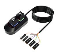 Bouton D'alimentation Externe pour PC, Interrupteur D'alimentation Externe avec Lumière LED, Bouton Power Avec Câble D'extension 2 M, Bouton Interrupteur de Bureau Externe, pour Start, Reset