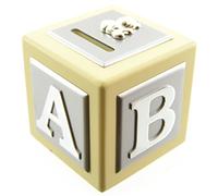 Bouton d'angle en bois Crème Argent Boîte plaqué argent Teddy Bear