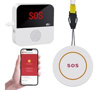 Bouton D'appel d'urgence sans Fil pour Personnes Âgées, Sonnette D'Appel d'urgence Étanche, Bouton D'appel d'urgence à Domicile avec Tuya WiFi