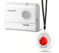 Bouton d'appel pour Personnes âgées et soignants sonneurs Système d'alerte SOS Portable Alarme pour Appel d'infirmière,Personnes