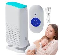 Bouton d'appel sans Fil - 8,5 x 4,5 x 2 cm, Cloche d'appel Intelligente, lumière LED Rechargeable | Buzzer sans Fil Ultra Longue Distance Life Alert pour Les Patients handicapés, Les Femmes Enceintes