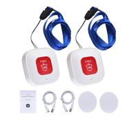 Bouton d'appel SOS Intelligent WiFi, téléavertisseur sans Fil for Soignant, transmetteur d'alerte téléphonique, Bouton d'urgence for Enfants et Patients âgés(2pc)