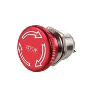 Bouton d'arrêt champignon 22 mm, interrupteur d'arrêt d'urgence en métal avec 1NO 1NC, acier inoxydable 304 IP65 pour machines industrielles