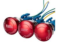 Bouton d'arrêt d'urgence 16MM19MM22MM Interrupteur à bouton-poussoir en métal STOP Bouton champignon Interrupteur rotatif étanche(B Type 1NO1NC,19MM)
