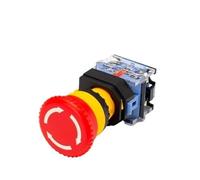 Bouton d'arrêt d'urgence 22 mm - Bouton-poussoir autobloquant à tête champignon avec contacts 1NO et 1NC(LA38-11ZS/STOP,2NC)