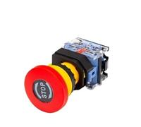 Bouton d'arrêt d'urgence 22 mm - Bouton-poussoir autobloquant à tête champignon avec contacts 1NO et 1NC(LA38-11ZS,1NO 1NC)