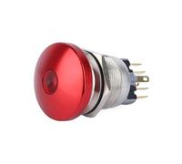 Bouton d'arrêt d'urgence 22 mm, interrupteur d'éclairage LED momentané 12 V, 24 V, 110 V, 5 pièces(Red LED,LATCHING_48V)