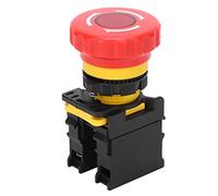 Bouton d'Arrêt d'Urgence, Commutateur Rotatif Manuel, Rouge 10A 600V - Haute Résistance Thermique, Sécurité Incendie Renforcée, Usage Industriel
