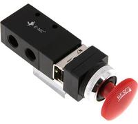 bouton d'arrêt d'urgence universel 3/2 G1/4'' rouge 0-8bar/0-112psi E.MC