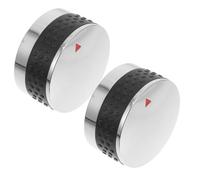 Bouton de Barbecue Gaz Abs Argenté Lot de 2, Diamètre 58 Mm | Poignée Antidérapante, Surface Lisse, Usage la Cuisine et Extérieur, Insertion Intérieure 6mm