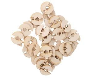 Bouton de Bonnet Tricoté, Attache-bonnet Cœur Rustique | Bois Beige à Grain , Fente Précise et Fermeture Sûre, pour Chapeaux D’hiver, Paquet et Moufles