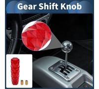 Bouton De Changement De Vitesse En Cristal š€ Motif De Diamant, Universel De 15 Cm Pour VšŠhicules š€ Bo?te Vitesses Automatique Manuelle 2 Adaptateurs Acrylique Rouge, 1 Ensemble