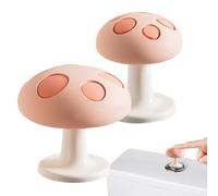 Bouton de Chasse d’Eau, Bouton Silicone Champignon Mignon pour Meuble, 2 Pièces d’Aide à l’Appui pour WC, Amélioration et Rénovation de Salle de Bain Domestique, Accessoire Pratique