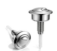 Bouton de chasse de rechange CF1003CP pour réservoir de chasse d'eau Twyford Optima49 - Mécanisme de chasse d'eau de toilette à bouton-poussoir double flux, tête ronde argentée actionneur de vanne de