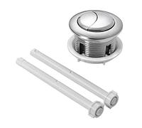 bouton de chasse d'eau, 1 bouton de chasse d'eau universel à double 48 mm, avec miroir, réservoir pression, couvercle en céramique, interrupteur valve vintage, toilette, argent