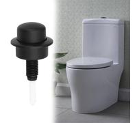 Bouton de chasse d'eau à tête ronde double bouton poussoir de rechange compatible avec la vanne de vidange Optima 49 avec couvercle en option (noir)