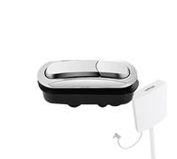 Bouton de chasse d'eau - Bouton double chasse - Kit de rechange pour réservoir de toilettes en ABS et acier inoxydable, bouton flexible et durable, compatible avec la plupart des toilettes, 4,7 x 3,7