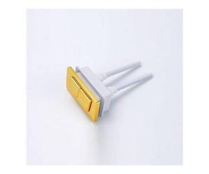 Bouton de chasse d'eau chromé - Forme carrée 83 × 45 mm - Remplacement for toilettes monobloc, deux pièces et à la turque