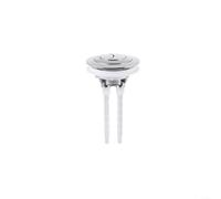 Bouton de chasse d'eau double compatible avec couvercle de réservoir de 38 mm, 48 mm, 58 mm, pièces de rechange d'économie d'eau avec patch de conversion pour accessoires de salle de bain (argent)