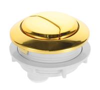 Bouton de Chasse D'eau Double Poussoir, pour Réservoir de Toilettes | Couvercle de Réservoir, Rond, Plastique à Haute Dureté, Accessoire de Remplacement, Couleur Or