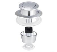 Bouton de chasse d'eau Dual Flush de rechange compatible avec les trous de chasse d'eau de 20 mm, 40 mm, 50 mm, 60 mm, complet avec accessoires de montage, économie d'eau efficace, design doré luxueux