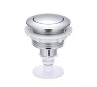 Bouton de chasse d'eau en ABS de 55 mm pour réservoir de toilettes conçu pour un montage direct sur le couvercle de réservoir commun, bouton unique ou variante de support (argenté)