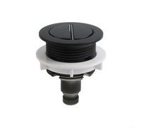 Bouton de chasse d'eau en ABS de rechange pour réservoir de toilettes, double mode, demi-robinet de chasse complet conçu pour applications de montage rond (noir)