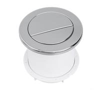 Bouton de chasse d'eau pneumatique rond double pour réservoir de toilettes, interrupteur de rechange de type air chromé au design élégant, dimensions 84 x 98 mm (argenté)