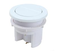 Bouton de chasse d'eau pneumatique rond double pour réservoir de toilettes, interrupteur de rechange de type air chromé avec design élégant, dimensions 84 x 98 mm (blanc)