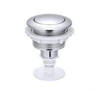 Bouton de chasse d'eau pour réservoir de toilettes brésiliennes avec support boîtier ABS conçu pour diamètre et longueur de tige de chasse d'eau standard (argent)