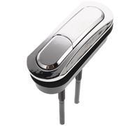 Bouton de Chasse D'eau pour Toilettes, Double Pression Ovale, Argenté | ABS Robuste, Trou 9 à 9,5cm et 3 à 4cm, Simple à Utiliser, pour Réservoir de Toilette Style Aléatoire