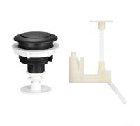 Bouton de chasse d'eau simple finition argentée facile à installer ABS de rechange pour divers mécanismes de réservoir avec support de montage Design simple pression pour la maison, hôtel, bureau