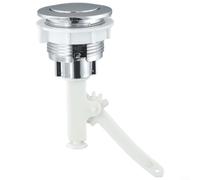 Bouton de chasse d'eau simple poussoir 38 mm Chrome ABS Pièce de rechange pour Réparation de réservoir d'eau de salle de bain Facile à installer