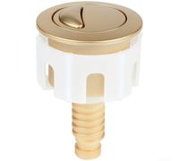 Bouton de chasse d'eau standard européen, double chasse d'eau rond ovale de rechange - pour vanités de salle de bain ABS, chromé économie d'eau, mise à niveau en argent (doré)