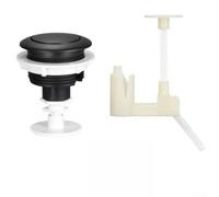 Bouton de chasse pour réservoir de toilettes brésiliennes avec support et boîtier en ABS conçu pour la tige de chasse d'eau standard tolérance de diamètre et de longueur (noir avec support)