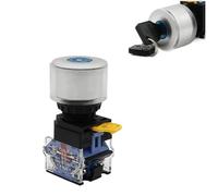 Bouton de clé 30mm, deux ou trois Positions LA38A-11Y/21/30, verrouillage fixe/réinitialisation momentanée, commutateur rotatif 10A 1NO1NC 2NO(2 Positions 2NO)
