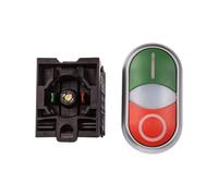 Eaton Poussoir double 216509 – 1 NO + 1 NC, LED 85–264 V AC, vis