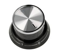Bouton de commande argent/noir compatible avec four Beko 250316287