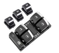 Bouton de commande de commutateur principal de fenêtre électrique compatible avec Audi A6 S6 A3 S3 Q7 2004-2014 LHD OE 4F0959855B 4F0959851H ABS Direct Fit (ensemble chromé 13-18A6L) (ensemble chromé)