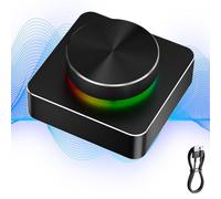 Bouton de commande de volume sans fil, contrôle audio informatique, 2,36x2.36x1,1 pouces Hourdeux modes d'éclairage à sept modes d'éclairage Bouton pour les fêtes, divertissement et théâtre maison
