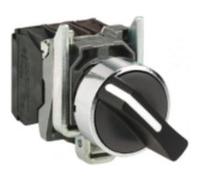 Schneider Electric Bouton tournant Harmony XB4 XB4BD25 Ø22, 2 positions fixes, noir, 1O+1F, vis étr