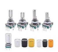 Bouton de commande rotatif 360° EC11, potentiomètre numérique 20 positions, 15/20 mm, demi-arbre prune, 5/10 pièces(Plum Handle Black,5pcs)