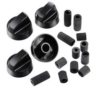 Bouton de commande table cuisson à gaz, 60 pièces, adaptateurs bouton cuisinière, ensemble remplacement en plastique Durable for domicile(Black)