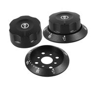 Bouton de Commande Thermostat Four 50-300 ℃, Lot de 2 Noir | Plastique Solide, Axe 6mm, Installation Rapide, Entretien la Cuisine Commerciale, pour Gaz et Plaques