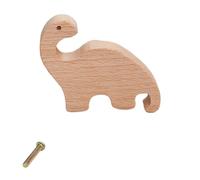 Bouton de commode en bois naturel en forme de dinosaure - Poignée de porte d'armoire - Bouton de tiroir simple pour chambre de fille et de garçon - Poignées de meubles décoratives pour chambre