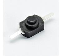 Bouton de commutateur d'alimentation 10pcs 1A 30V D C 2A 250V Horaire blanc/noir sur le mini à bouton-bouton torche OFF(Nero)