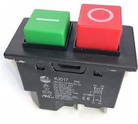 Bouton de commutateur d'alimentation 1pcs 4pin IP55 220-240V 16A Interrupteur sécurité électromagnétique à bouton-poussoir for la machine jardin Équipement d'outil électrique électronique KJD17