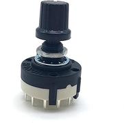 Bouton de commutateur d'alimentation 5pcs RS26 3 Pole 4 POSITION SÉLECTIONNABLE Sélecteur canal rotatif Horaire Longueur 20 mm avec interrupteur bouton Position(With Knob)