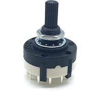 Bouton de commutateur d'alimentation 5pcs RS26 3 Pole 4 POSITION SÉLECTIONNABLE Sélecteur canal rotatif Horaire Longueur 20 mm avec interrupteur bouton Position(Without Knob)